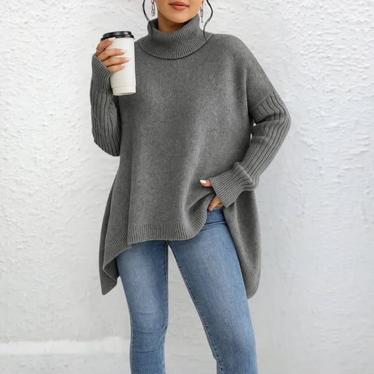 Brigit | Otulający Sweter z Golfem – Krój Loose-Fit