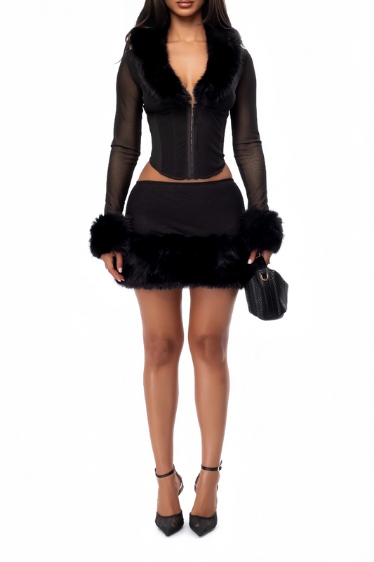 Amelie | Zmysłowy Set z Puszystym Wykończeniem i Nutą Retro-Modern