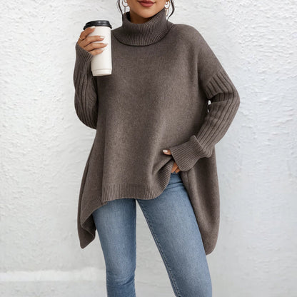Brigit | Otulający Sweter z Golfem – Krój Loose-Fit