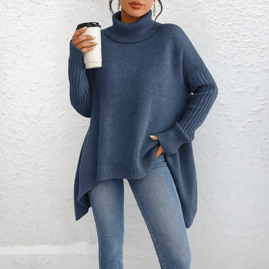 Brigit | Otulający Sweter z Golfem – Krój Loose-Fit