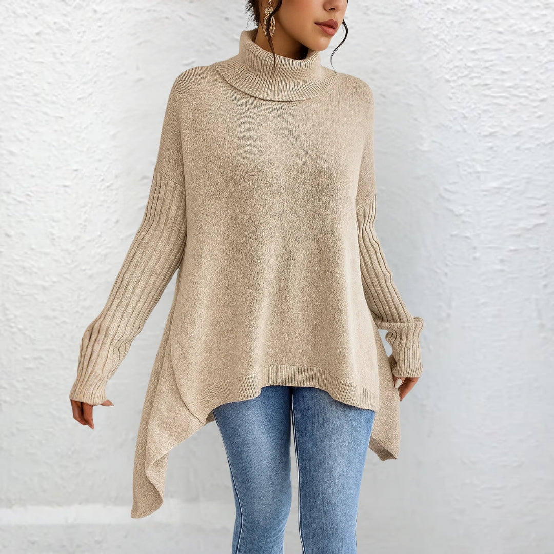 Brigit | Otulający Sweter z Golfem – Krój Loose-Fit