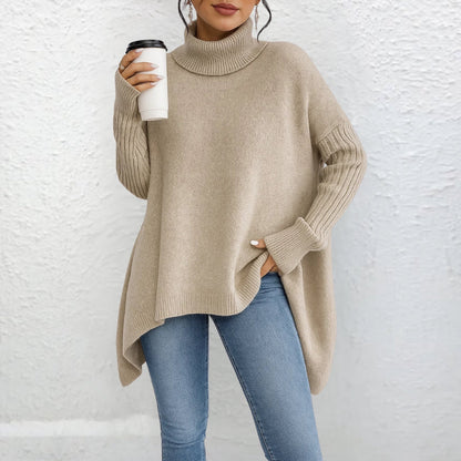 Brigit | Otulający Sweter z Golfem – Krój Loose-Fit