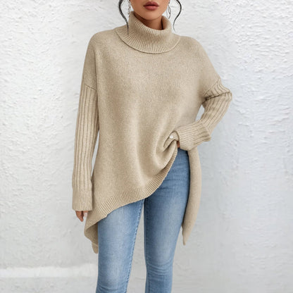 Brigit | Otulający Sweter z Golfem – Krój Loose-Fit
